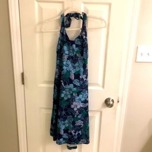 Columbia active printed halter dress, ink shadow floral print, XL